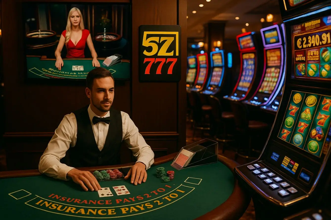 Live dealer blackjack table at 5Z777 online casino